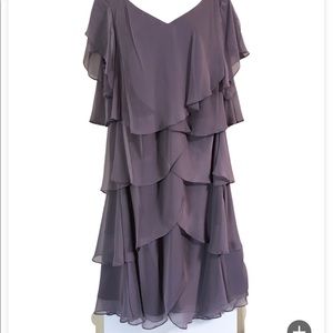 Handmade lavender chiffon layered dress with purple lining. Women’s Plus Size 2x